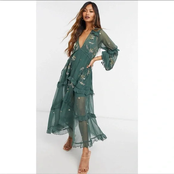 asos smock midi dress ASOS Design Ruched Scoop Smock Midi Dress in off-white
